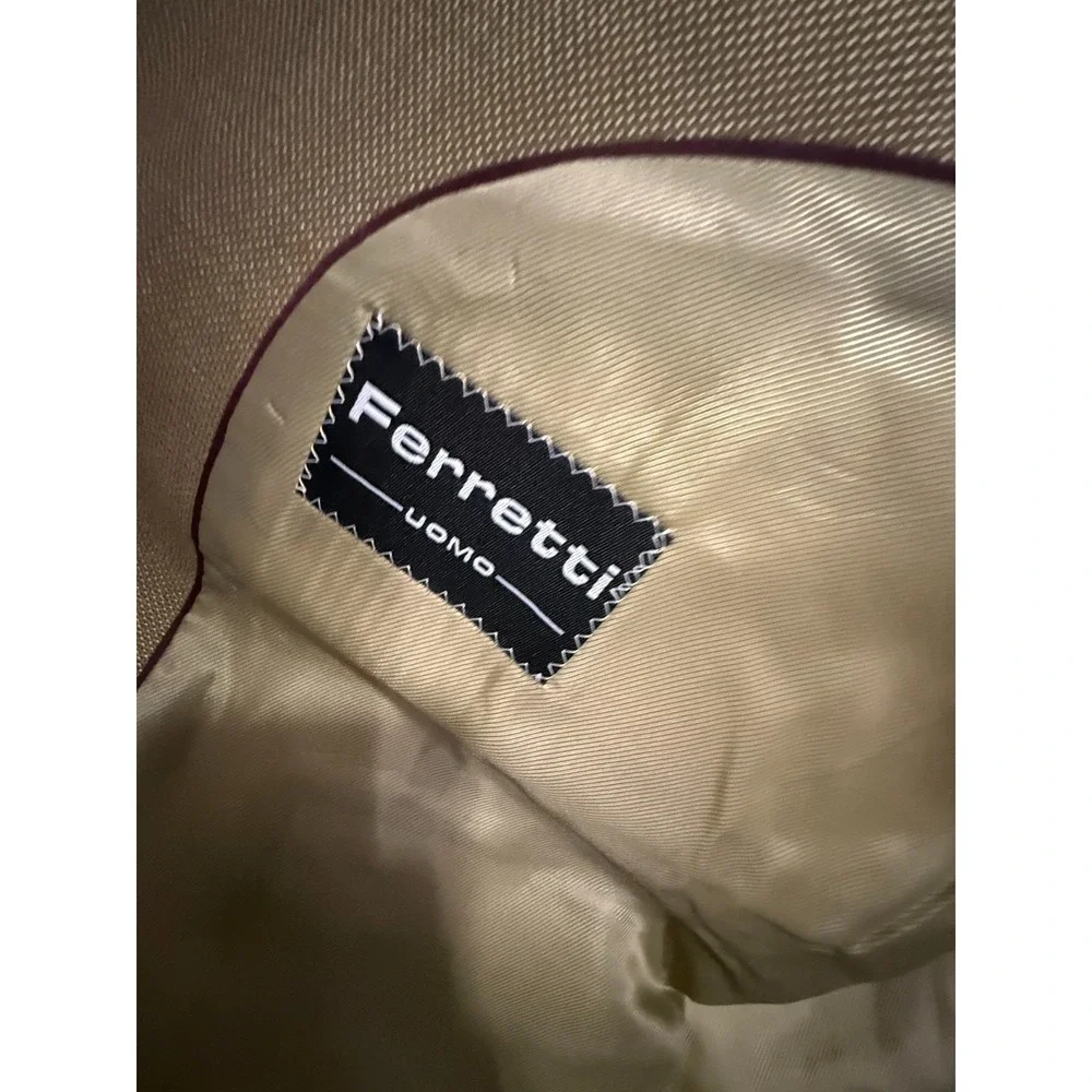 Ferretti Uomo Suit Men's 46 R Jacket 43L Pants Italian Gold Merino Wool NWT $199